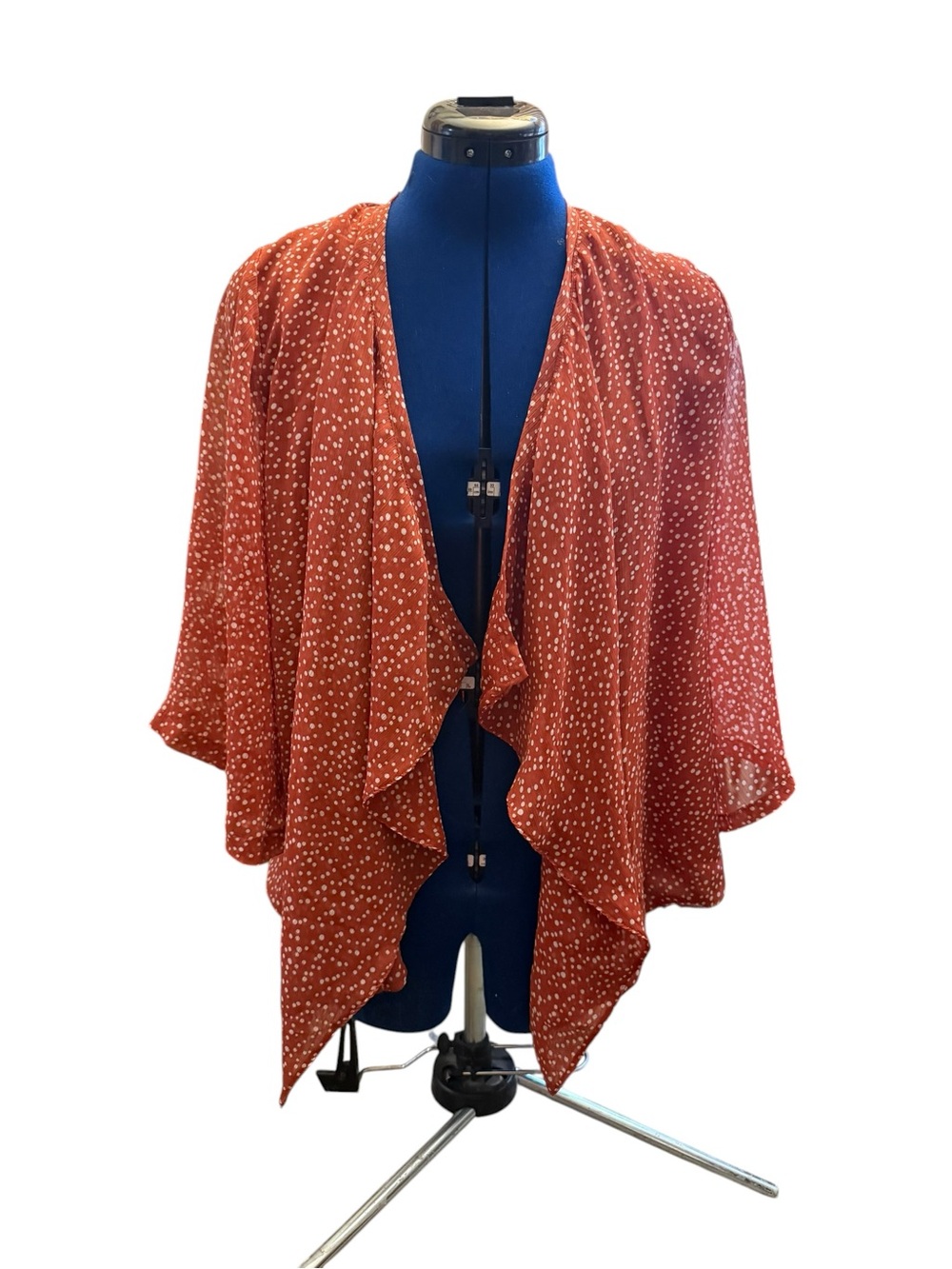 Forever 21 Rust Dot Cascade Cardigan Medium